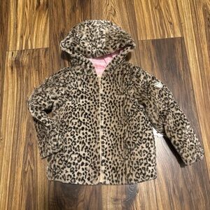 Jessica Simpson Animal Print Faux Fur Kids Jacket